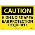 Caution Labels; High Noise Area Ear Protection Required, 10X14, Adhesive Vinyl