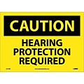 Caution Labels; Hearing Protection Required, 10X14, Adhesive Vinyl