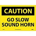 Caution Labels; Go Slow Sound Horn, 10X14, Adhesive Vinyl