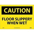 Caution Labels; Floor Slippery When Wet, 10X14, Adhesive Vinyl
