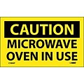 Caution Labels; Microwave Oven In Use, 3 x 5, Adhesive Vinyl, 5/Pack