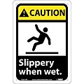 Caution Signs; Slippery When Wet (W/Graphic), 10X7, Rigid Plastic