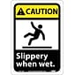 Caution Signs; Slippery When Wet (W/Graphic), 10X7, Rigid Plastic