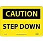 Caution Signs; Step Down, 7X10, Rigid Plastic