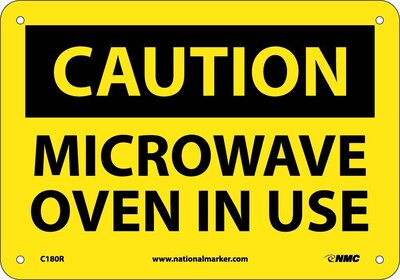 Caution Signs; Microwave Oven In Use, 7X10, Rigid Plastic