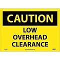 Caution Labels; Low Overhead Clearance, 10X14, Adhesive Vinyl