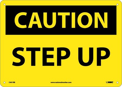 Caution Signs; Step Up, 10X14, Rigid Plastic