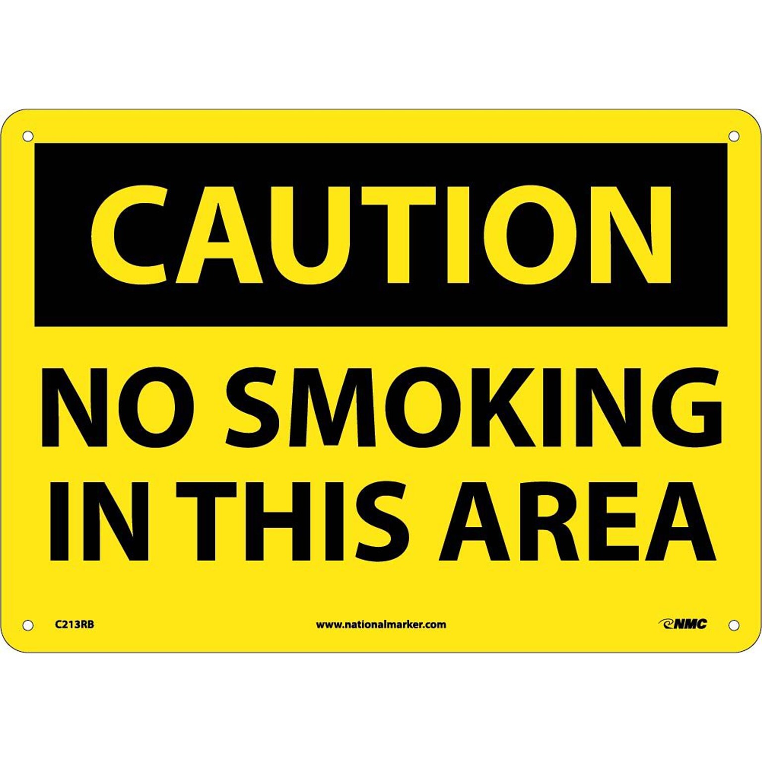 No Smoking In This Area, 10X14, Rigid Plastic, Caution Sign