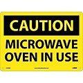 Caution Signs; Microwave Oven In Use, 10X14, Rigid Plastic