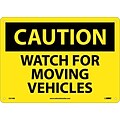 Caution Signs; Watch For Moving Vehicles, 10X14, Rigid Plastic