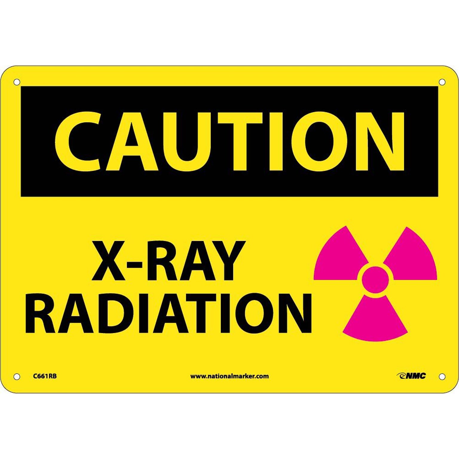 Caution Signs; X-Ray Radiation, Graphic, 10X14, Rigid Plastic