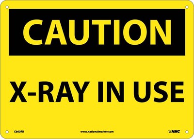 Caution Signs; X-Ray In Use, 10X14, Rigid Plastic