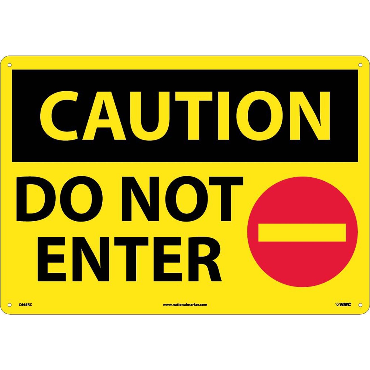 Caution Signs; Do Not Enter, Graphic, 14X20, Rigid Plastic