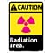 Radiation Area, 14X10, Rigid Plastic, Caution Sign