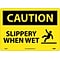 Caution Signs; Slippery When Wet, Graphic, 10X14, Rigid Plastic