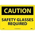 Caution Signs; Safety Glasses Required, 10X14, Rigid Plastic