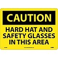 Caution Signs; Hard Hat And Safety Glasses In This Area, 10X14, Rigid Plastic