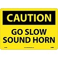 Caution Signs; Go Slow Sound Horn, 10X14, Rigid Plastic