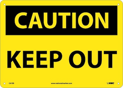 Caution Signs; Keep Out, 10X14, Fiberglass