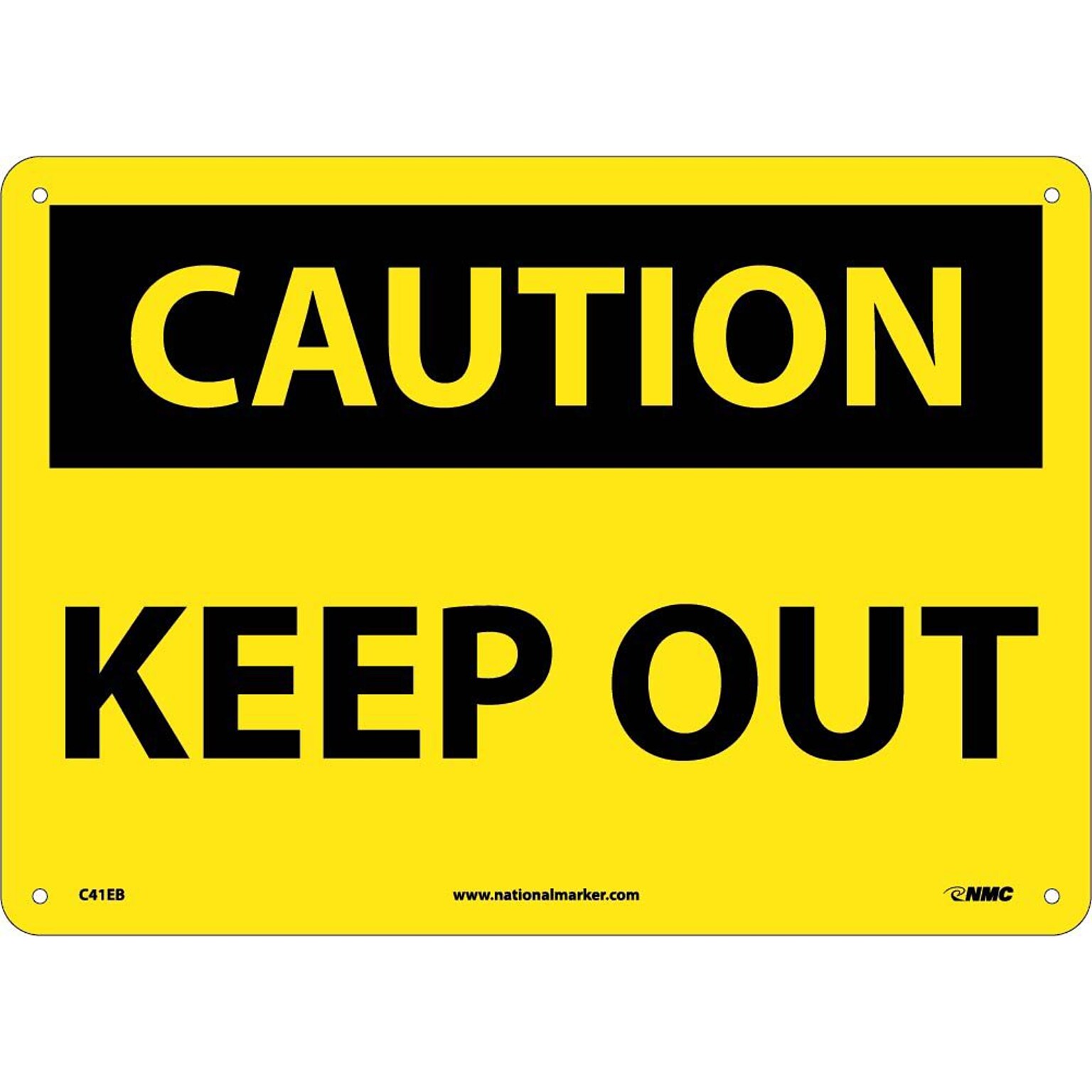 Caution Signs; Keep Out, 10X14, Fiberglass