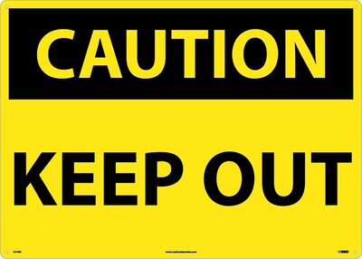Caution Signs; Keep Out, 20X28, Rigid Plastic