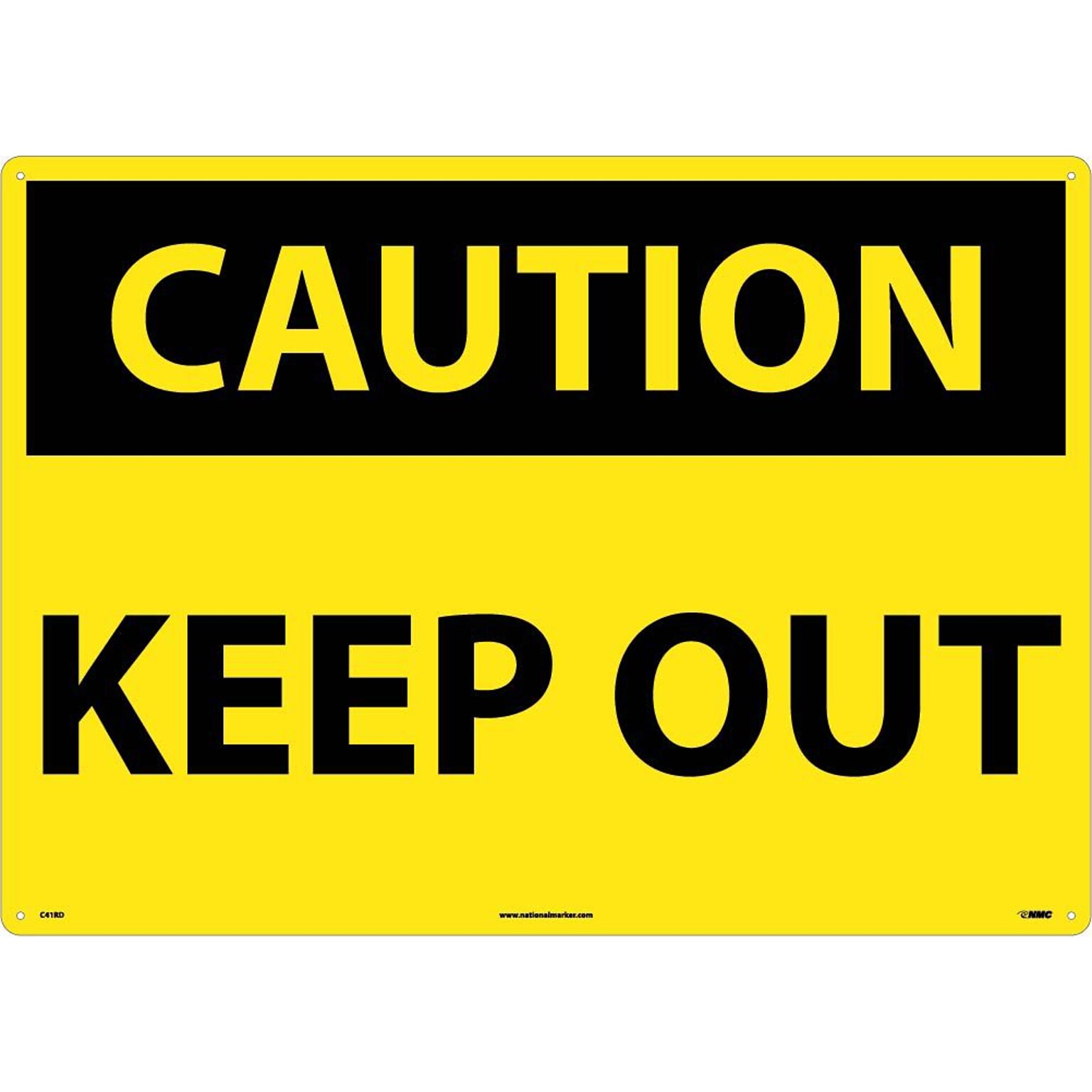 Caution Signs; Keep Out, 20X28, Rigid Plastic