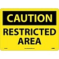 Restricted Area, 10X14, .040 Aluminum, Caution Sign