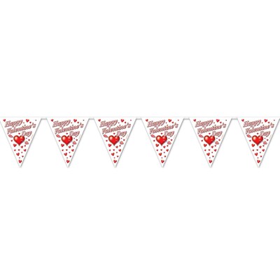 Beistle 10 x 12 Happy Valentines Day Pennant Banner; 4/Pack