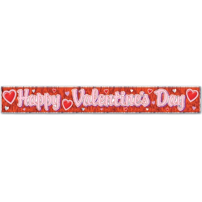 Beistle 8 x 5 Happy Valentines Day Fringe Banner; Red, 4/Pack