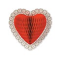 Beistle 12 Tissue Heart Hanging Decoration; Red, 4/Pack
