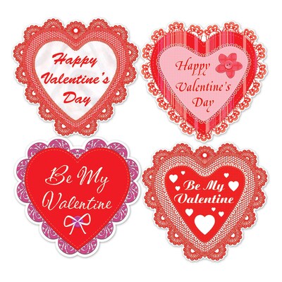 Beistle 14 Happy Valentines Day Lace Heart Cutouts; 12/Pack