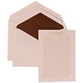 JAM Paper® Wedding Invitation Set, Large, 5.5 x 7.75, White Cards, Seashell Border, Brown Lined Envelopes, 50/pack (307424871)