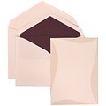 JAM Paper® Wedding Invitation Set, Large, 5.5 x 7.75, White Cards, Curved Border, Mulberry Lined Envelopes, 50/pack (308824986)