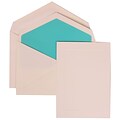 JAM Paper® Wedding Invitation Set, Medium Folded, 5.5 x 7.75, White Cards, Aqua Blue Lined Envelopes, 50/pack (309425056)