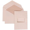 JAM Paper® Wedding Invitation Set, Large, 5.5 x 7.75, White with Pink Lined Envelopes and Embossed Window, 50/pack (306124772)