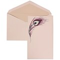 JAM Paper® Wedding Invitation Set, Large, 5.5 x 7.75, White Cards, Peacock Feathers, Crystal Lined Envelopes, 50/pk (306524791)