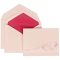 JAM Paper® Wedding Invitation Set, Large, 5.5 x 7.75, White Cards, Pink Entwined Hearts, Pink Lined Envelopes, 50/pk (307824902)