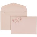 JAM Paper® Wedding Invitation Set, Small, 3 3/8 x 4 3/4, White Card, Pink Entwined Hearts, White Envelopes, 100/pack (307824903)