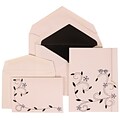JAM Paper® Wedding Invitation Combo Sets, 1 Sm 1 Lg, White Cards with Grey Bird Design, Black Lined Env, 150/pack (308124934)