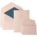 JAM Paper® Wedding Invitation Combo Sets, 1 Sm 1 Lg, White Cards, Embossed Flower, Blue Lined Envelopes, 150/pack (308924991)
