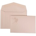 JAM Paper® Wedding Invitation Set, Small, 3 3/8 x 4 3/4, White with White Envelopes and Ivory Hearts Fanfold, 100/pack (9024993)