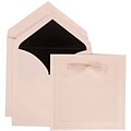 JAM Paper® Wedding Invitation Set, Large, 7 x 7, White with Black Lined Envelopes and White Border Bow, 50/pack (303125295)
