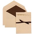 JAM Paper® Wedding Invitation Set, Large, 5.5 x 7.75, Ivory with Brown Lined Envelopes with Ribbon, 50/pack (304124976)
