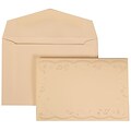 JAM Paper® Wedding Invitation Set, Small, 3 3/8 x 4 3/4, Ivory with Ivory Envelopes and Brown Ribbon, 100/pack (304124977)