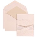 JAM Paper® Wedding Invitation Set, Large, 5.5 x 7.75, White, Flowers, White Ribbon, Crystal Lined Envelopes, 50/pack (304325157)