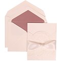 JAM Paper® Wedding Invitation Set, Large, 5.5 x 7.75, White, Flowers, White Ribbon, Mauve Lined Envelopes, 50/pack (304325158)