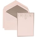 JAM Paper® Wedding Invitation Set, Large, 5.5 x 7.75, White, Silver Heart Jewels, Silver Lined Envelopes, 50/pack (305524713)