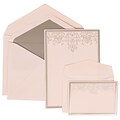 JAM Paper® Wedding Invitation Combo Sets, 1 Sm 1 Lg, White Cards, Silver Heart Jewels, Silver Lined Env, 150/pack (305524719)