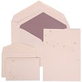 JAM Paper® Wedding Invitation Combo Sets, 1 Sm 1 Lg, White, Ivory Flower Design, Passion Purple Lined Env, 150/pack (310925166)