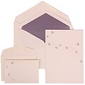 JAM Paper® Wedding Invitation Combo Sets, 1 Sm 1 Lg, White, Purple Flower Jewel Design, Purple Lined Env, 150/pack (310925181)
